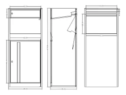 Vente-unique Boîte à colis anthracite - L45 x l35 x H105 cm - COLIBRI
