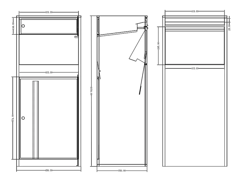 Vente-unique Boîte à colis anthracite - L45 x l35 x H105 cm - COLIBRI