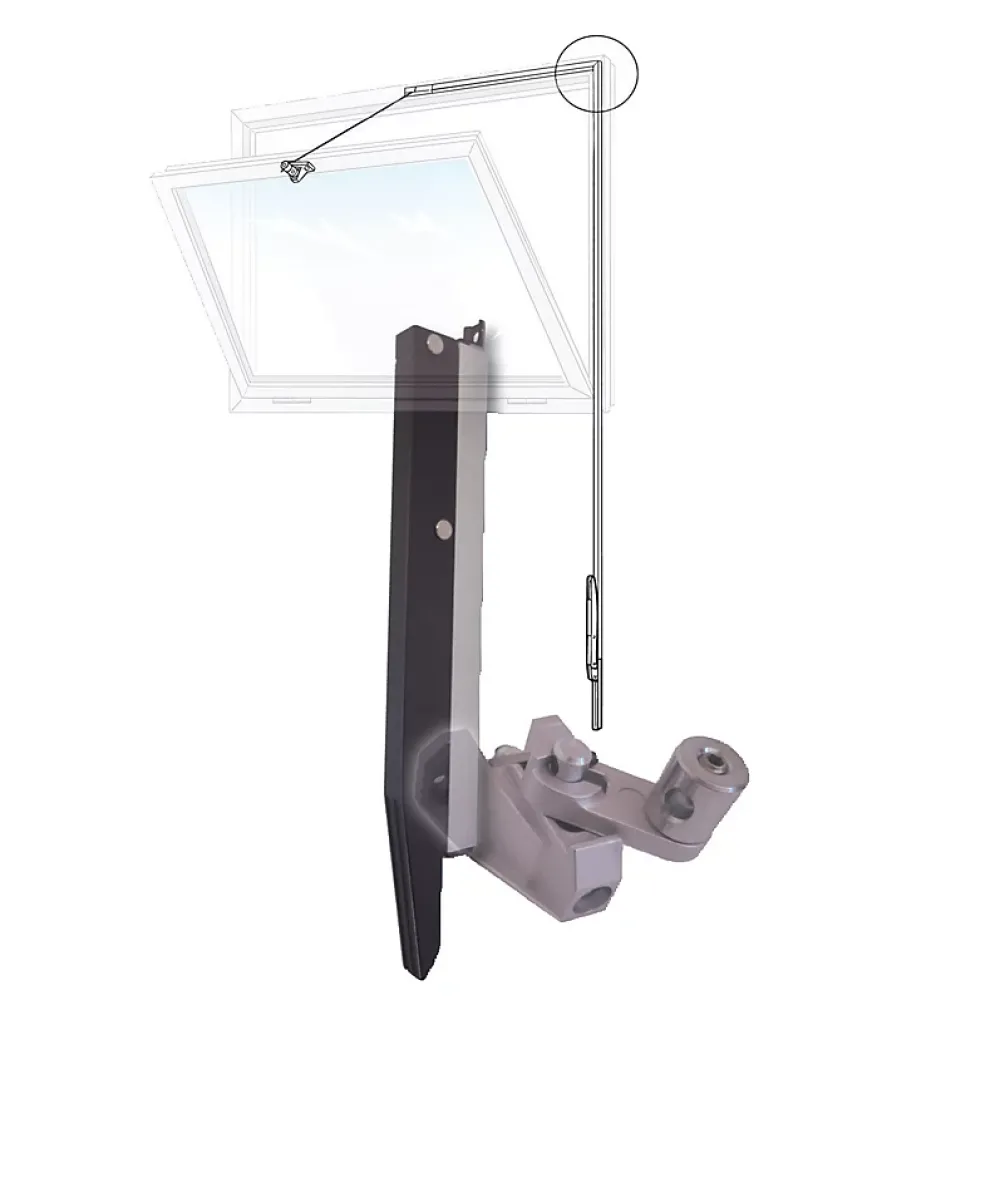 Comtra Entrebâilleur De Fenêtre-Boîte de base pour feme imposte SIROCCO gris aluminium - - EBIS050 GA