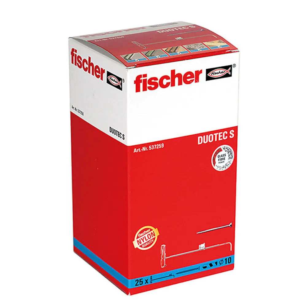 Fischer Kit De Chevilles-Boîte De 25 Chevilles À Bascule Duotec 537259 Nylon - 10 Mm