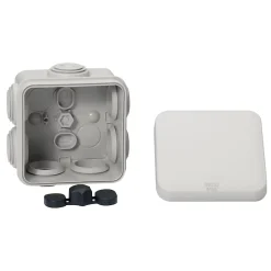 Schneider Electric Boîte De Dérivation-Boîte de dérivation carrée extérieure avec 7 passe-câbles et système de verrouillage 65 x 65 x 45 m vendue par 5 pièces