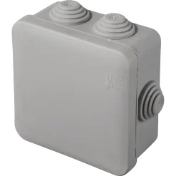 Schneider Electric Boîte de dérivation carrée extérieure avec 7 passe-câbles et système de verrouillage 80 x 80 x 45 mm Mureva Box gris