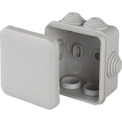 Schneider Electric Boîte De Dérivation-Boîte de dérivation carrée extérieure avec 7 passe-câbles et système de verrouillage 65 x 65 x 45 mm Mureva Box gris