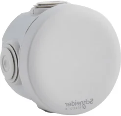 Schneider Electric Boîte de dérivation ronde extérieure avec 4 passe-câbles et système de verrouillage 60 x 40 mm Mureva Box gris