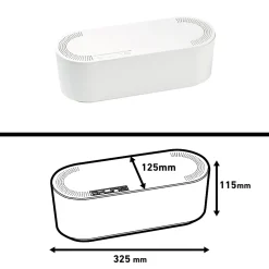 D-Line Range-Fil Et Cache-Fil|Range-Fil Et Cache-Fil-Boîte de rangement de câbles blanc L. 325 x l. 125 mm, bloc 4 prises