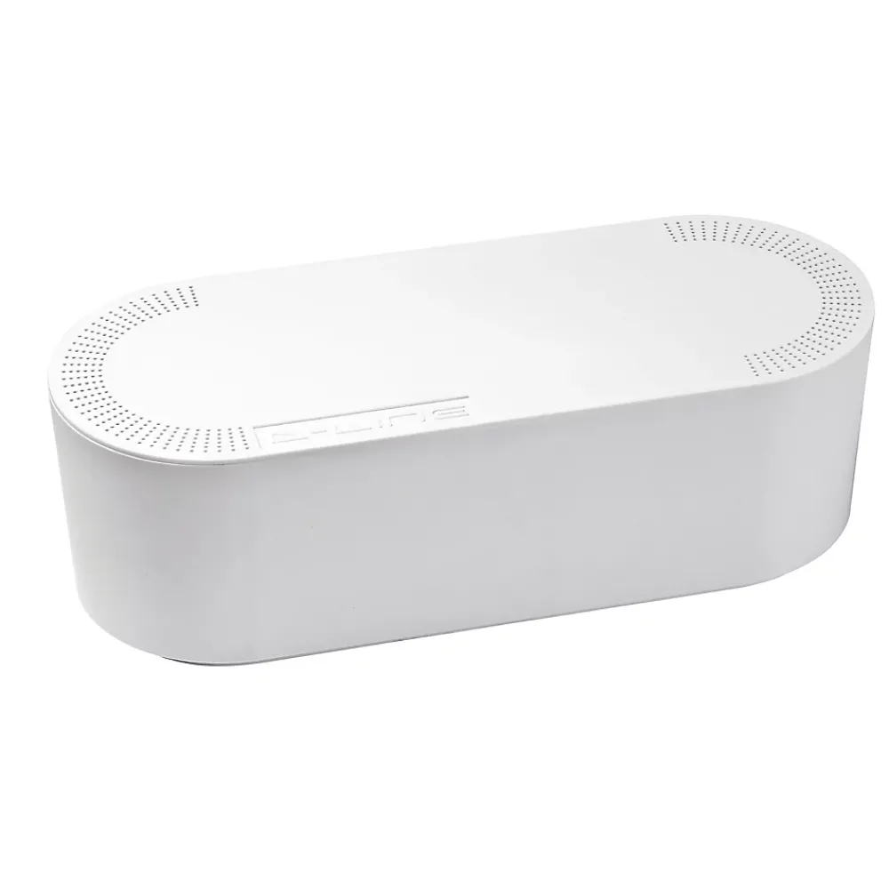 D-Line Boîte de rangement de câbles blanc L. 415 x l. 165 mm, bloc 6 prises