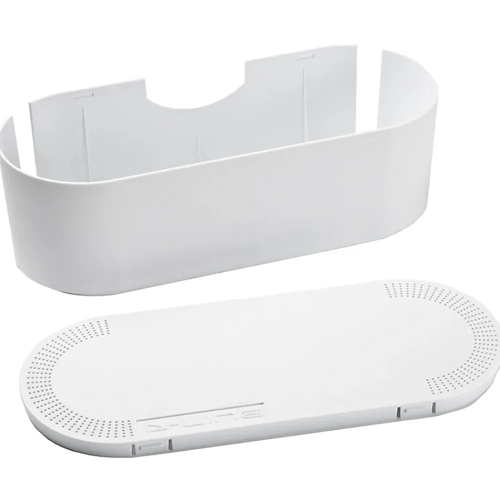 D-Line Boîte de rangement de câbles blanc L. 415 x l. 165 mm, bloc 6 prises
