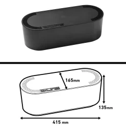 D-Line Range-Fil Et Cache-Fil|Range-Fil Et Cache-Fil-Boîte de rangement de câbles noir L. 415 x l. 165 mm, bloc 6 prises