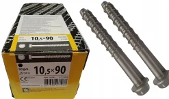 Domax Boîte de 50 vis d'ancrage béton 10,5 x 90