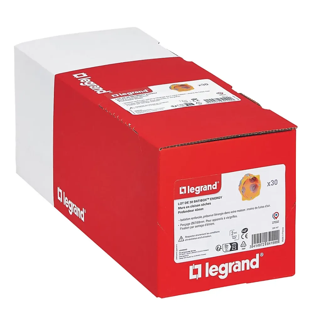 Legrand 30 boîtes d'encastrement Batibox Energy 1 poste