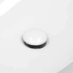Luxebath Evacuation De Lavabo-Vasque-Bouchon de vidange H109mm blanc universel pop-up pour lavabo sans trop-plein avec joints