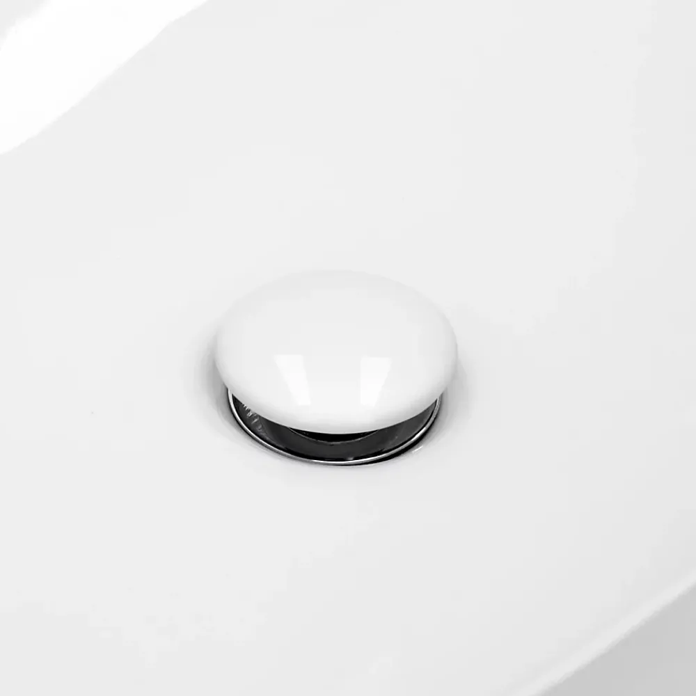 Luxebath Evacuation De Lavabo-Vasque-Bouchon de vidange H109mm blanc universel pop-up pour lavabo sans trop-plein avec joints