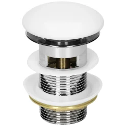 Luxebath Evacuation De Lavabo-Vasque-Bouchon de vidange H109mm blanc universel pop-up pour lavabo avec trop-plein joints inclus