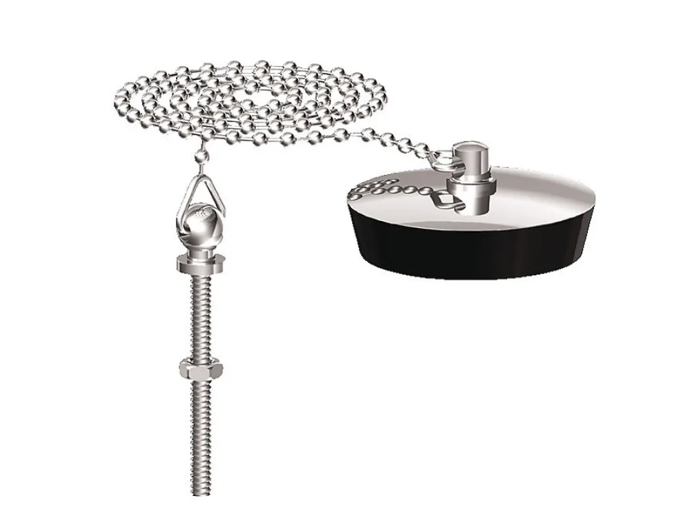 Watts Industries Bouchon d'évier 35x40 plaque inox à chainette avec borne - WATTS - 4642060