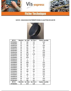 Vis Express Bouchon rond pour tube Diamètre Extèrieur 90 IN 80-85 nylon noir - 10 pièces