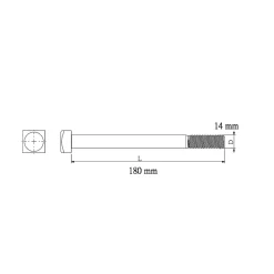 Diall Boulon de charpente galvanisé 14 x 180 mm