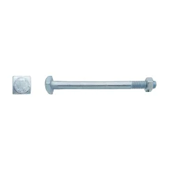 D-Work Boulon-25 Boulons Charpente Bois Tête Carrée 16 x 225 mm - NFE 27341 - Zingué blanc -