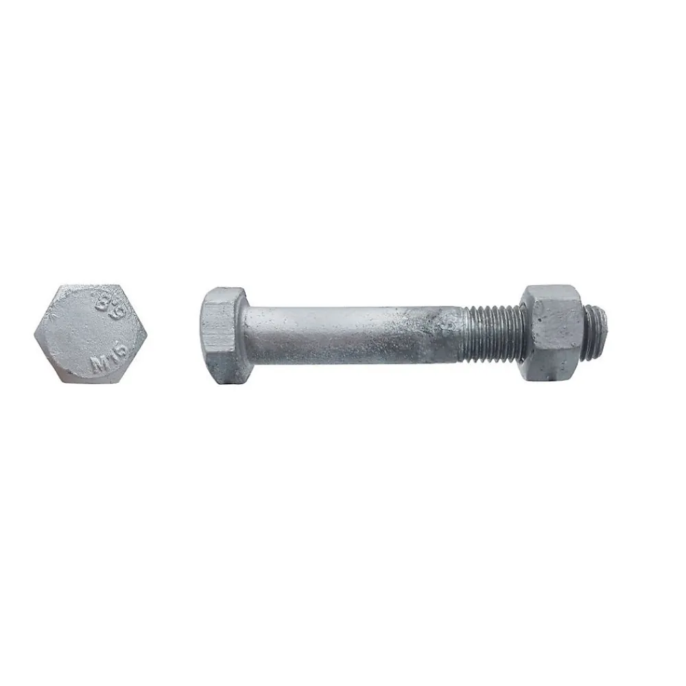 D-Work 50 Boulons Charpente Tête Hexagonale F/Partiel 12 x 500 mm - 4014/4032 - 5.8 - Galvanisé -