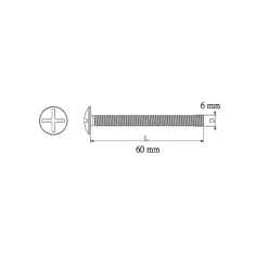 Diall 10 boulons poêlier tête plate 6 x 60 mm