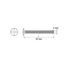 Diall 10 boulons poêlier tête plate 6 x 50 mm