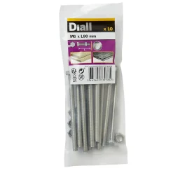 Diall 10 boulons tête héxagonale inox 6 x 80 mm
