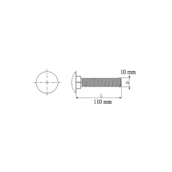 Diall 5 boulons tête ronde collet carré 10 x 110 mm