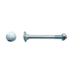 D-Work 100 Boulons Tête Ronde Collet Carré TRCC 7 x 100 mm - DIN 603 - Zingué blanc -