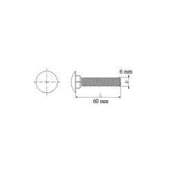 Diall 10 boulons tête ronde collet carré 6 x 60 mm