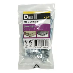 Diall 10 boulons tête ronde collet carré 6 x 40 mm