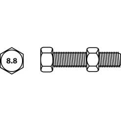 Viswood Boulon-Boulon tête hexagonale finition zinguée