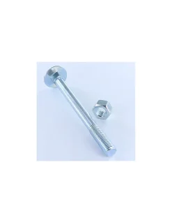 Vis Express Boulon (vendu avec Ecrou) TRCC JAPY tête ronde collet carré M10X200 Filetage partiel Acier zingué - 5 pièces