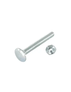 Vis Express Boulon-Boulon (vendu avec Ecrou) TRCC JAPY tête ronde collet carré M8X90 Filetage total Acier zingué - 1 pièce