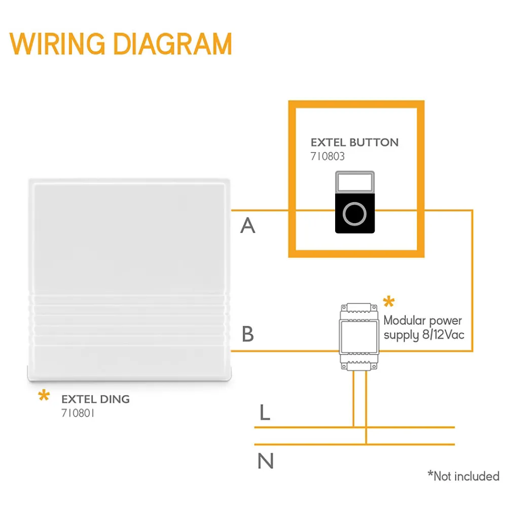 Extel Bouton d'appel lumineux sur deux fils compatible Ding et Dong - - 710803