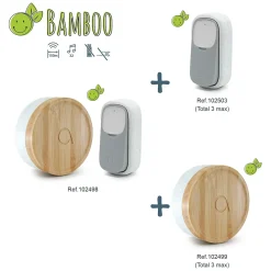 Avidsen Bouton d'appel supplémentaire sans fil sans pile pour le carillon Bamboo - Bamboo Push - - 102503