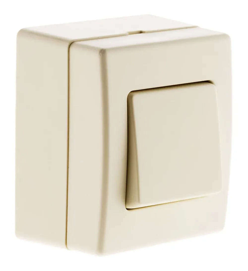 Zenitech Bouton poussoir 10A saillie - blanc - Beijing -