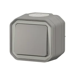 Legrand Interrupteur Étanche-Bouton poussoir Plexo gris en saillie
