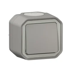 Legrand Interrupteur Étanche-Bouton poussoir Plexo gris en saillie