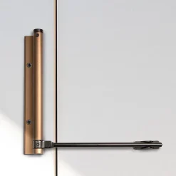 Hardwarexchange Ferme-Porte-Bras à ressort ferme porte, a corps très fin en Aluminium anodisé bronze
