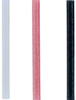 Rapid Pistolet À Colle-Bâton de colle pailletée pour décoration Ø7mm x 94mm, lot de 36 x 3 couleurs (blanc, noir, or)