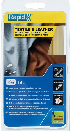 Rapid Bâtons de colle pour textiles & cuir Ø12mm x 190mm, lot de 14