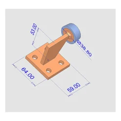 Secury-T Accessoires De Motorisation-Butée de portail - Acier zingué blanc - 62mm - Fixations au sol