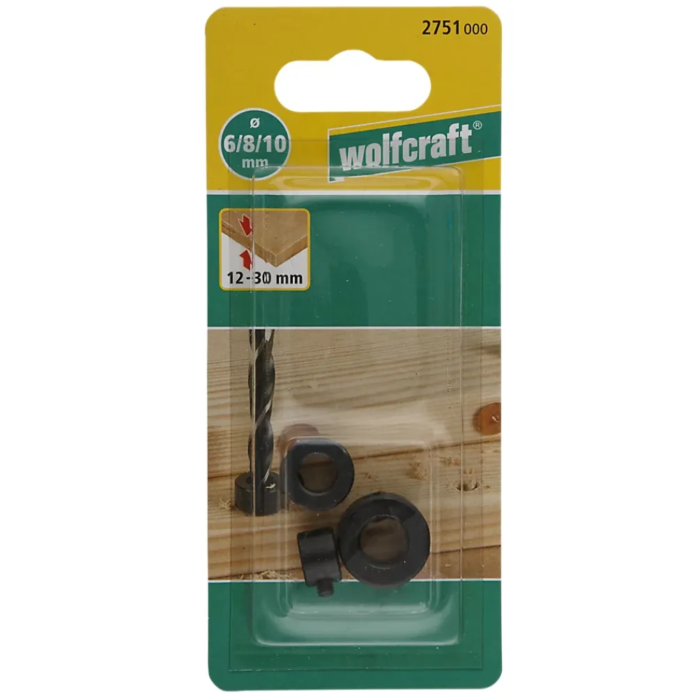Wolfcraft Gmbh 3 butées de profondeur Wolfcraft ø6/8/10 mm