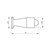 Thirard Butoir balustre, fixation au mur, plastique, diamètre 38x90mm -