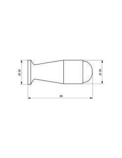 Thirard Butoir balustre, fixation au mur, bois, diamètre 28x80mm -