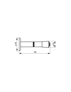 Thirard Butoir De Porte-Butoir balustre, fixation au mur, diamètre 20x80mm, chromé -
