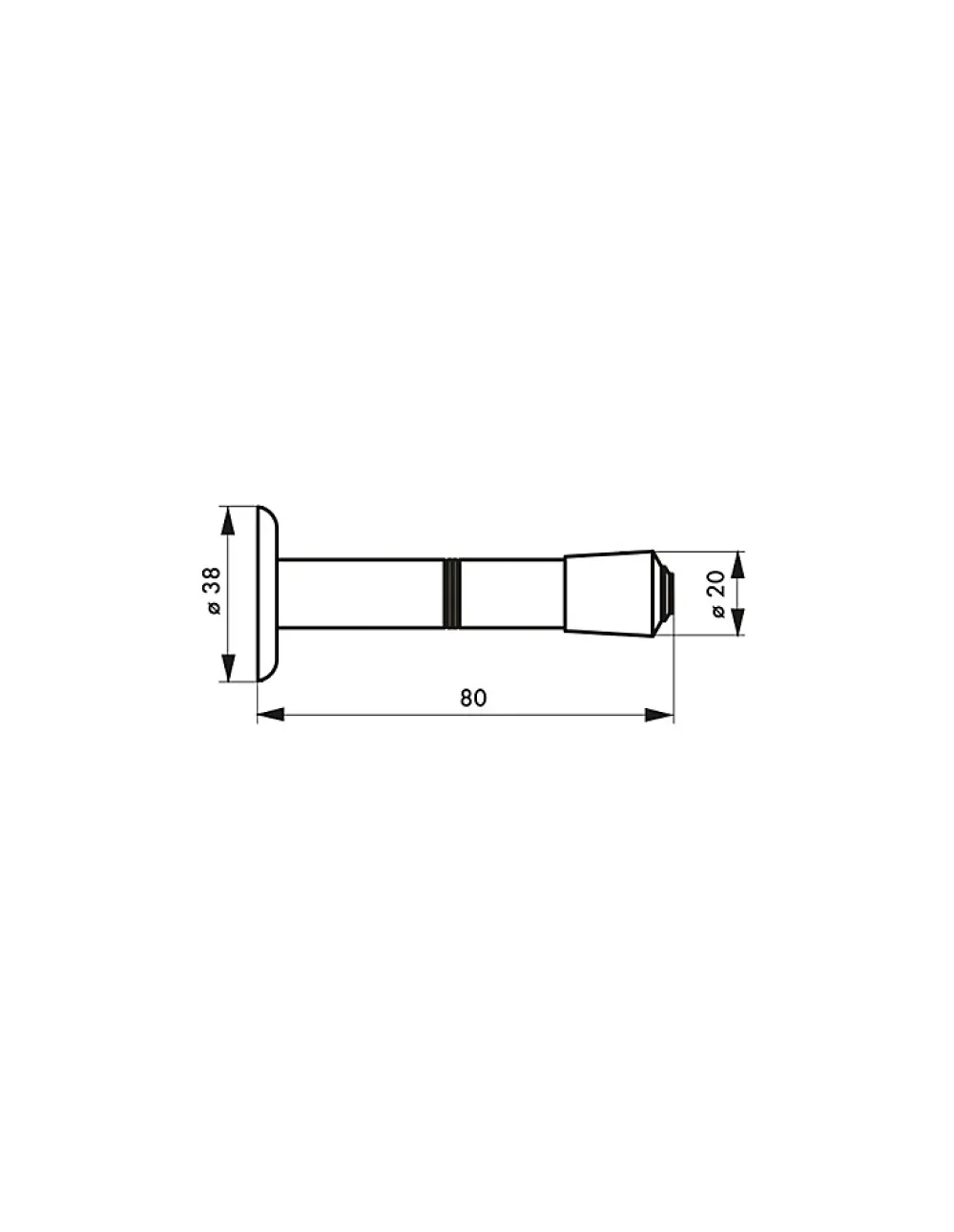 Thirard Butoir De Porte-Butoir balustre, fixation au mur, diamètre 20x80mm, chromé -