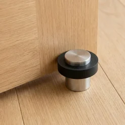 Diall Butoir De Porte-Butoir de porte zamak nickelé inox Ø3,2 cm