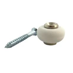 Civic Industrie Butoir De Porte-Butoir de sol MADE IN FRANCE en zamak nickelé & bague en élastomère blanche. Diamètre 30mm et hauteur 22mm.
