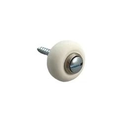 Civic Industrie Butoir De Porte-Butoir de sol MADE IN FRANCE en zamak nickelé & bague en élastomère blanche. Diamètre 30mm et hauteur 22mm.