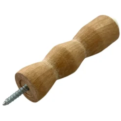 Civic Industrie Butoir mural en bois hêtre. Diamètre 29mm et longueur 130mm. Bouchon amortisseur en élastomère blanc. MADE IN FRANCE